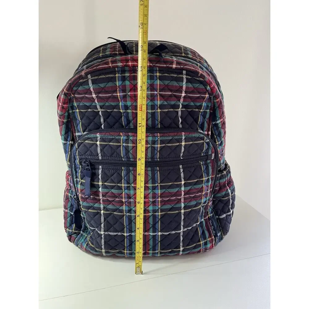 Vera Bradley Campus Backpack Large Laptop Ribbons Tartan Plaid Excellent Cond.